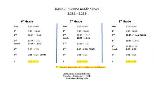 2022-2023 Bell Schedule